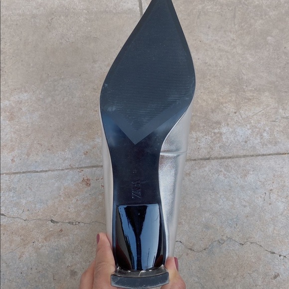 Zara New Metallic Mule Heels - Picture 11 of 16